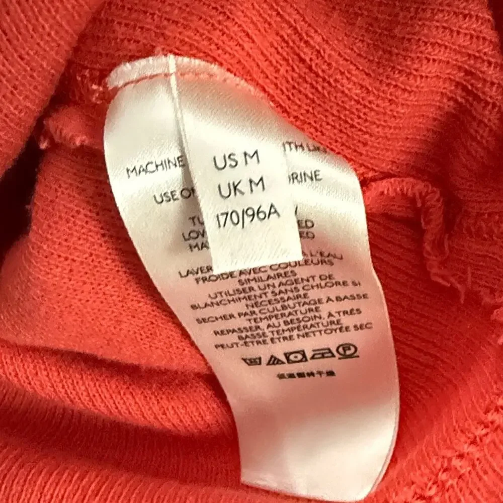 Free People We The Free Colby Tee Orange Slouchy Raw Hem Oversized Top Medium